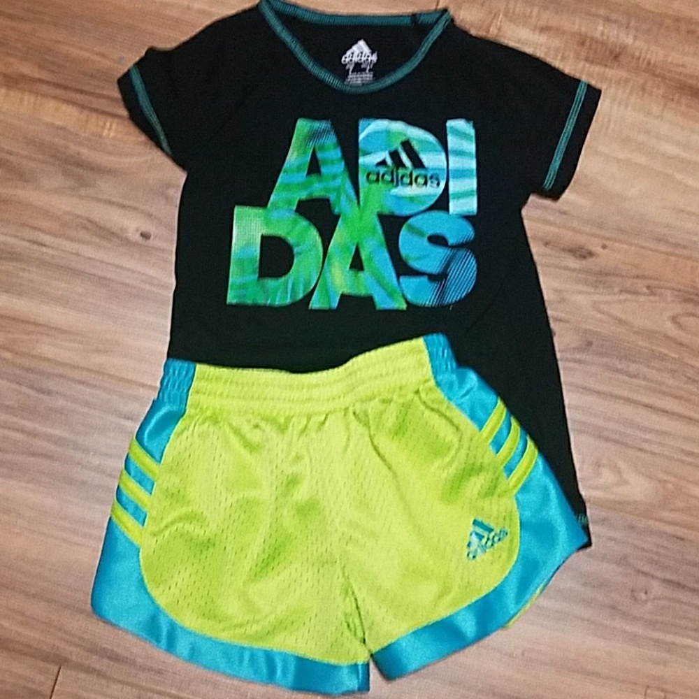 Girls adidas shorts and shirt